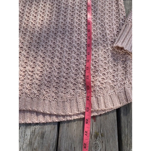 Calvin Klein Jeans Pink Rose Loose Knit Long Sleeve Sweater Women's Size L - Picture 4 of 6